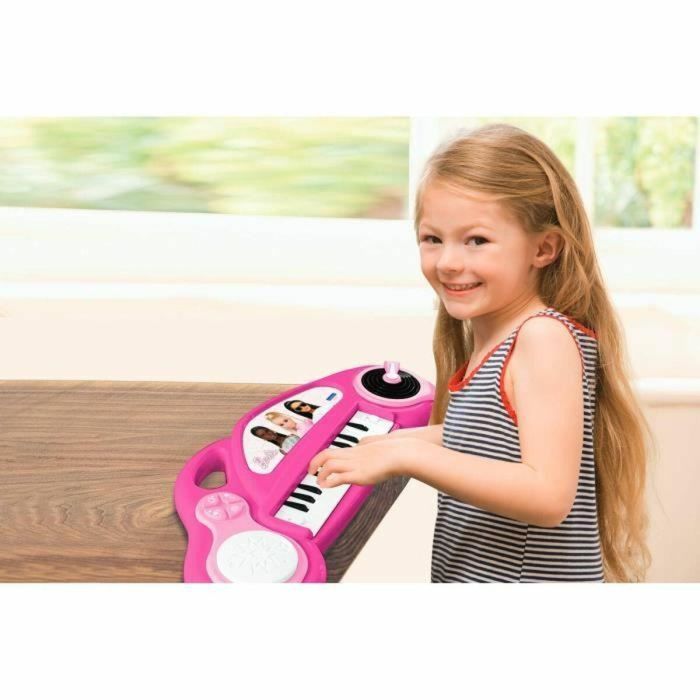 Barbie Piano Teclado Electrónico Infantil con Micrófono, Efectos de Luz y 4 Instrumentos (Piano, Guitarra, Violín, Saxofón). 22 Melodías y Función DJ. 2