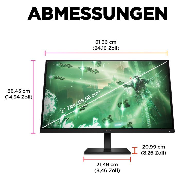 HP Monitor 780H4E9 780H4E9#ABB, 27 Pulgadas, Negro