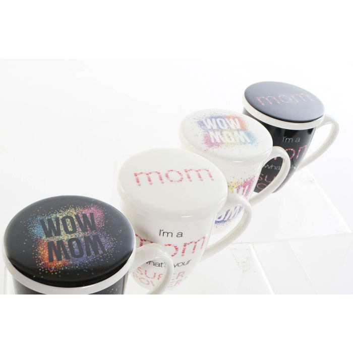 DKD Home Decor Mom Mug Infusiones Porcelana Inox Multicolor 380ml (12 Unidades) 2 DKD Home Decor Mom Mug Infusiones Porcelana Inox Multicolor 380ml (12 Unidades) 2