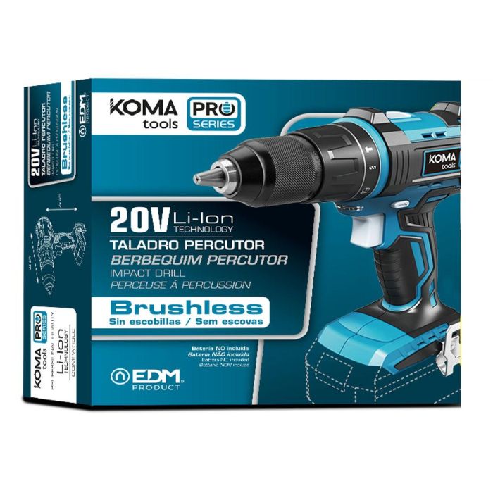 Taladro percutor/atornillador 20 v brushless (sin batería ni cargador) portabrocas ø13mm 22x25cm 3 Taladro percutor/atornillador 20 v brushless (sin batería ni cargador) portabrocas ø13mm 22x25cm 3