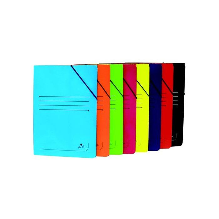 Carpeta De Gomas Y Solapas Carton Plastif. Fº Azul (Set de 20)