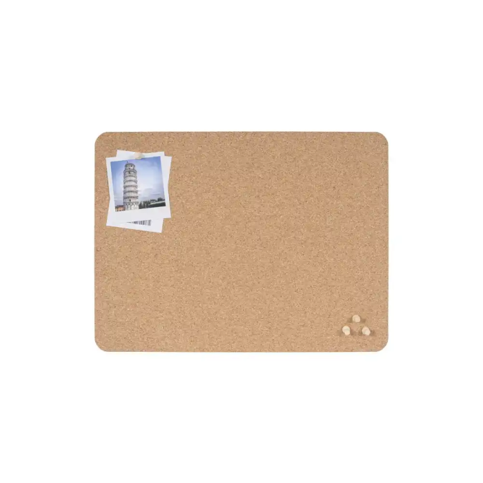 Bi-office Tablero de corcho sin marco ECO doble cara 400x300 mm, sostenible PEFC, con chinchetas, para organizar y decorar