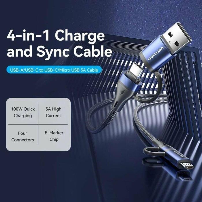 Cable USB-C Vention CTLLF 1 m 4 Cable USB-C Vention CTLLF 1 m 4