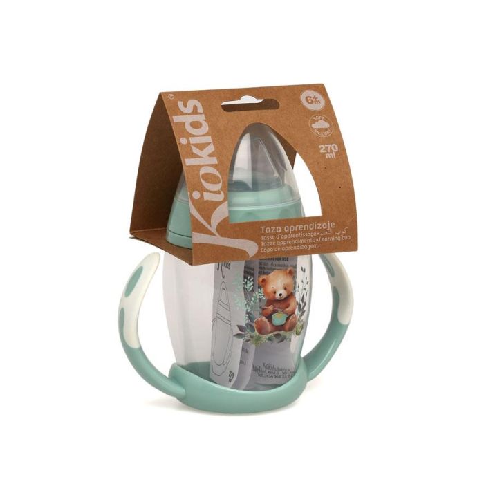 KioKids Taza de Aprendizaje Step 1 Oso Sage +6 meses Colección Honey Antiderrames 4