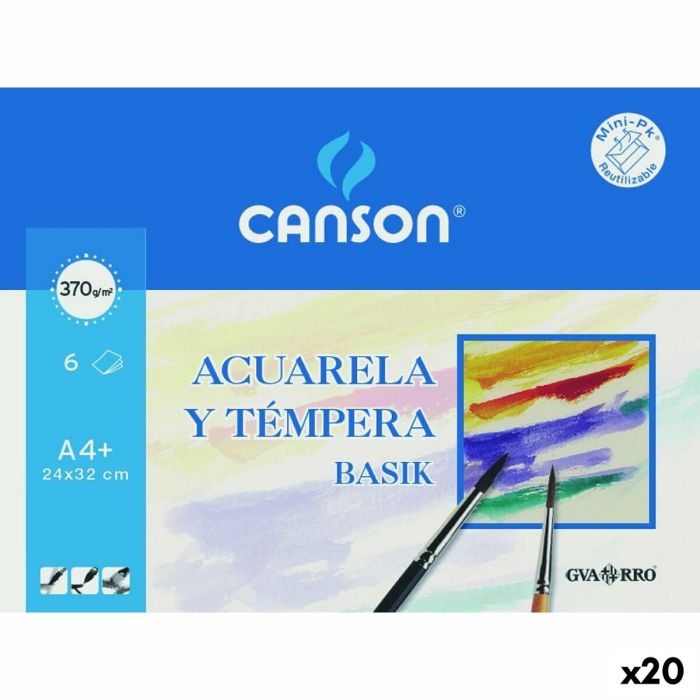 Papel de acuarela Canson 6 Hojas 370 g/m² (20 Unidades) 0 Papel de acuarela Canson 6 Hojas 370 g/m² (20 Unidades) 0
