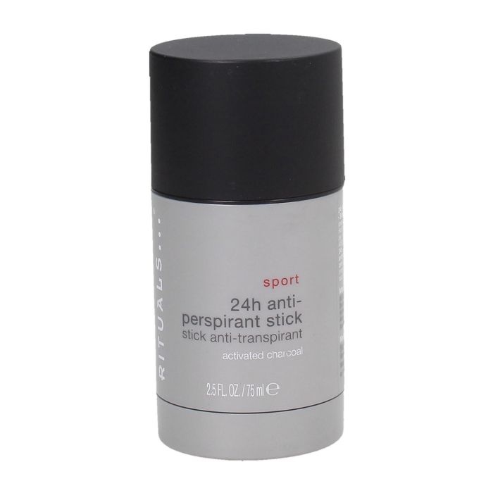 Rituals SPORT 24h Antitranspirante Stick para Hombre Refrescante con Carbón Activado, Bloquea Sudor y Olor, Fragancia Amaderada 75 ml