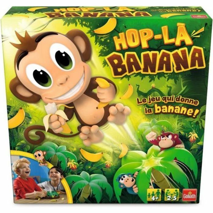 Goliath Hop La Banana Juego de Mesa Familiar con Mono Saltador y Plátanos, para 2 a 5 Jugadores, +4 Años Goliath Hop La Banana Juego de Mesa Familiar con Mono Saltador y Plátanos, para 2 a 5 Jugadores, +4 Años