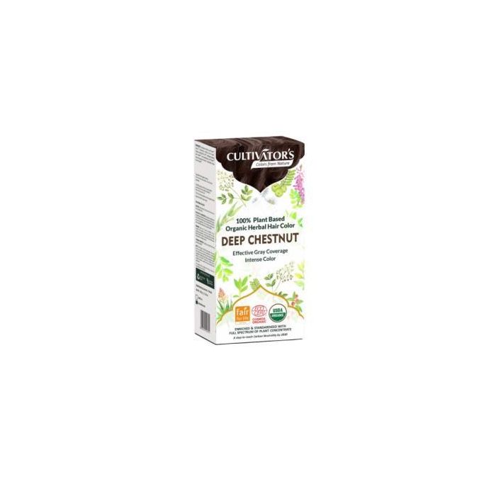 CULTIVATORS Tinte Orgánico Castaño Oscuro 100g con Ecocert para Cobertura Canas