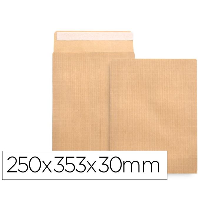 Sobre Liderpapel Bolsa Fuelle Kraft 250x353x30 mm Solapa Tira De Silicona Papel 120 gr Cajade 50 Unidades