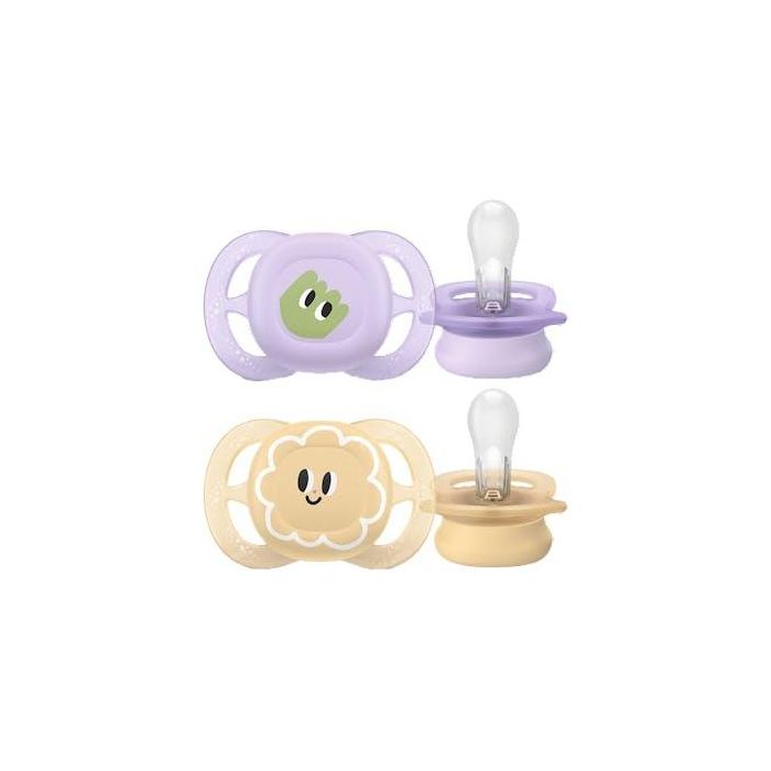 Avent Chupete Silicona Ultra Start 0-2 Meses Niña Dibujo 2 Uds
