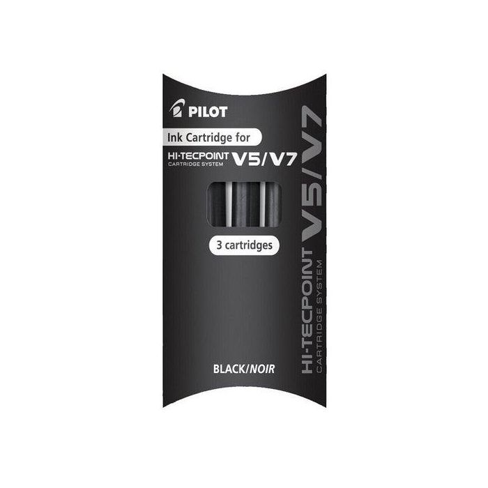 Recambio Pilot Roller V-5 Recargable Negro Blister De 3 12 unidades