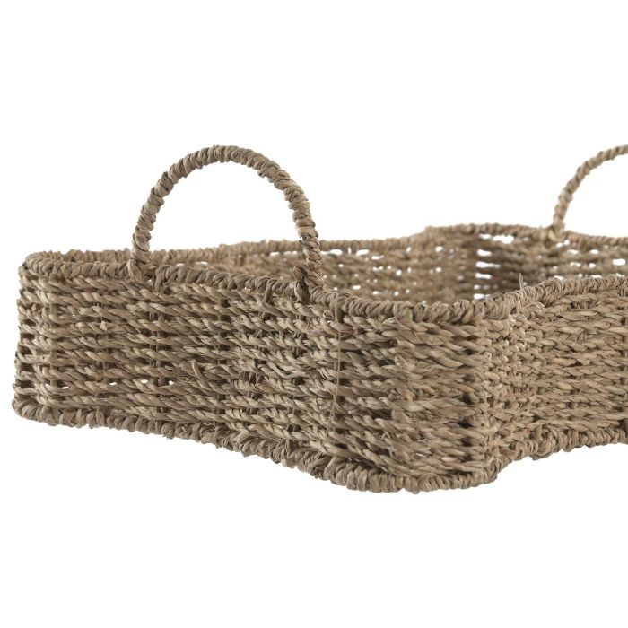 DKD Home Decor Bandeja Balines Seagrass y Metal Natural 25 x 14 x 40 cm Set de 2 DKD Home Decor Bandeja Balines Seagrass y Metal Natural 25 x 14 x 40 cm Set de 2