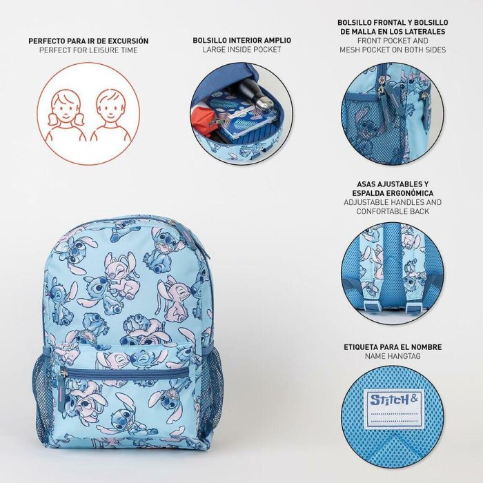 Mochila Infantil Stitch Azul 23 x 33 x 9 cm 6