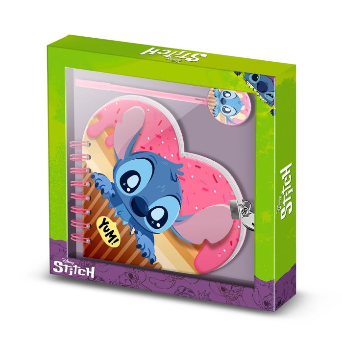 Diario Corazón Llave + Boli Muffin Disney Lilo y Stitch Rosa