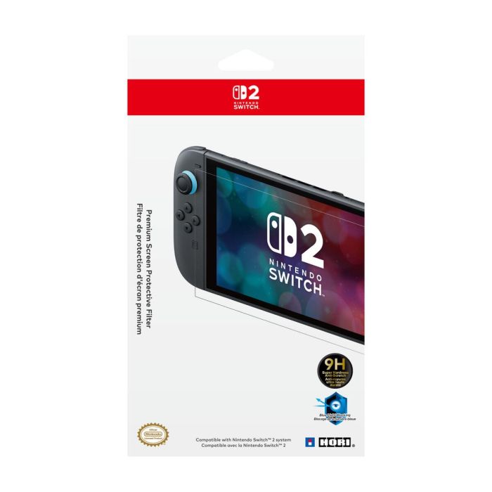 Hori 4961818041080 Protector de pantalla de vidrio templado premium para Nintendo Switch 2, con protección Anti-luz azul y Dureza 9H 3