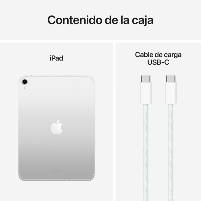 Apple iPad Air A16 128GB WiFi - Tablet 11" IPS, 5G, Lector de Huellas, Compatible con Apple Pencil, Color Plata 3