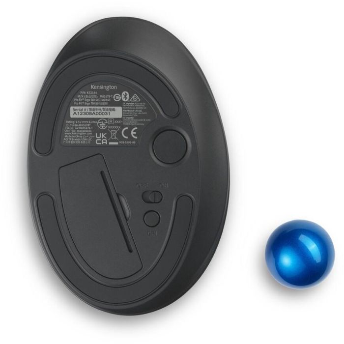 Kensington TB450 Ratón Óptico Trackball Pro Fit Ergo Inalámbrico Bluetooth 2.4GHz 1600 DPI Negro/Azul 6