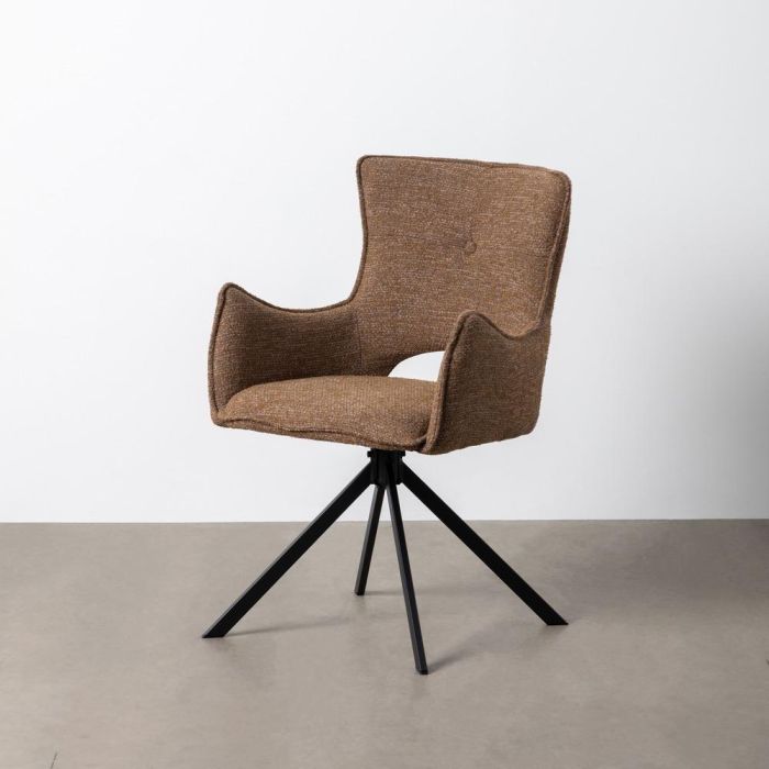 Silla Beige Tejido-Metal Salón 58,50 X 60 X 86,50 cm