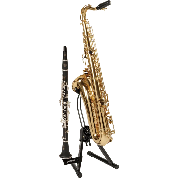 QUIKLOK Soporte Saxo Alto/Tenor Ajustable A36 para Suelo, Plegable, Negro 3