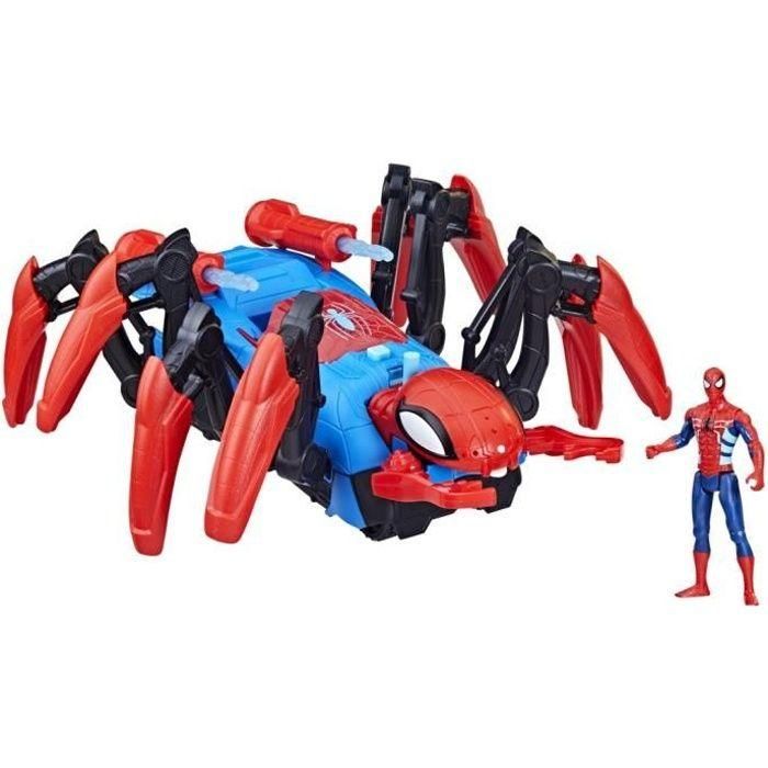 Marvel Spider-Man Spider Battle Vehicle, juguetes de superhéroes para niños, lanza agua y proyectiles, 4 años