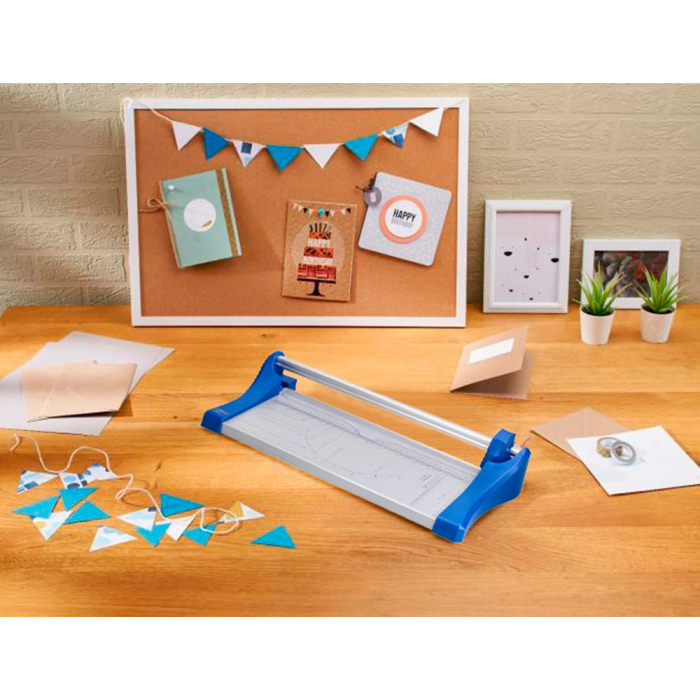 Q-connect Cizalla Metálica de Rodillo de 32 cm con Base de Aluminio para Cortes Precisos 7