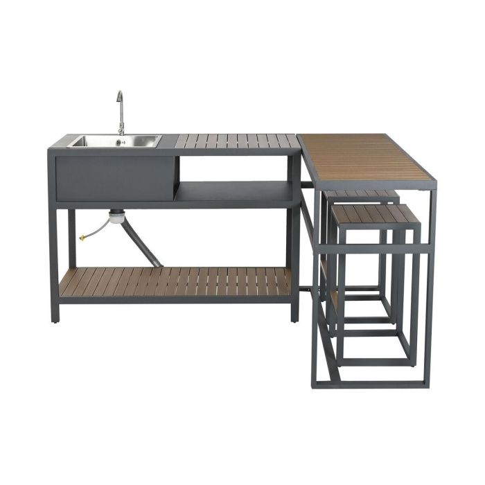 Mueble de cocina Home ESPRIT Gris Natural 127 x 100 x 90 cm 127 x 100 x 95 cm 8