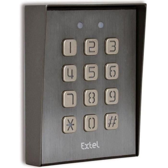 Extel KLAVY 3 Teclado de Codificación con Cable Metálico SLIM, Visera Protectora, Teclas Retroiluminadas para Motorización de Puerta Extel KLAVY 3 Teclado de Codificación con Cable Metálico SLIM, Visera Protectora, Teclas Retroiluminadas para Motorización de Puerta