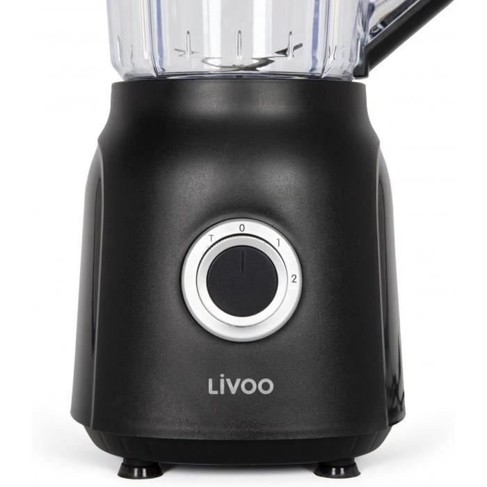 Batidora - LIVOO - 1,5 L - 600 W - 22.000 rpm - 2 velocidades - Negra 2 Batidora - LIVOO - 1,5 L - 600 W - 22.000 rpm - 2 velocidades - Negra 2