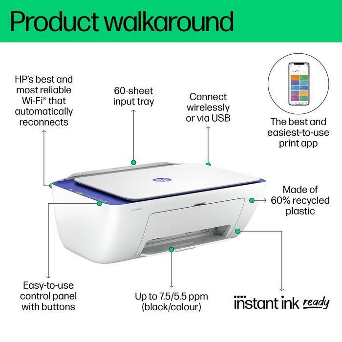 HP DeskJet 2821e Impresora Multifunción Inalámbrica, Imprime, Escanea y Copia 3