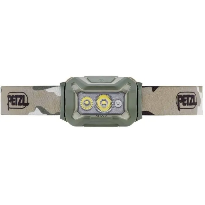 Petzl PET3342540840058 Linterna Frontal Estanca ARIA 2 450 Lúmenes 3 Pilas AAA/LR03 Incluidas Camo 1