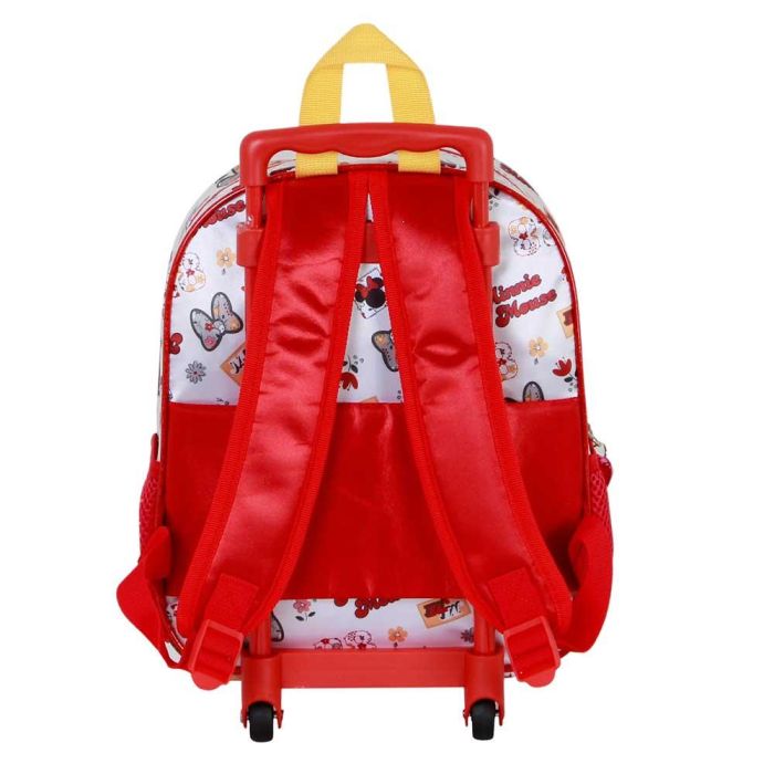 Mochila 3D con Ruedas Pequeña Flowered Disney Minnie Mouse Rojo 2