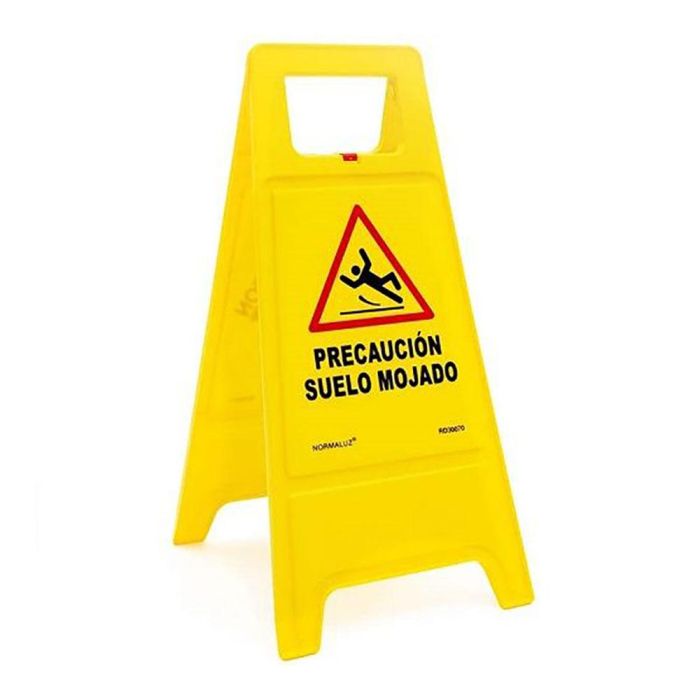 Normaluz Panel precaución suelo mojado amarillo/rojo/negro 30x21x62 cm 1