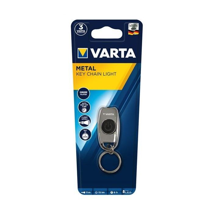 Varta 16603101401 Llavero Linterna LED 15 LM 2xCR2016 Aluminio Uso Diario