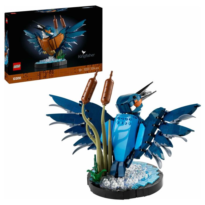 Lego 10331 Icons Kingfisher (Kungsfiskare) Fauna 2024 V29 - Set de construcción de kungsfiskare para adultos con soporte de exhibición