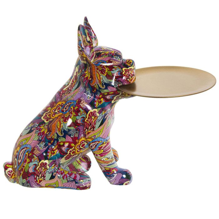 Figura Decorativa Alexandra House Living Multicolor Plástico Perro 22 x 34 x 29 cm Bandeja 1