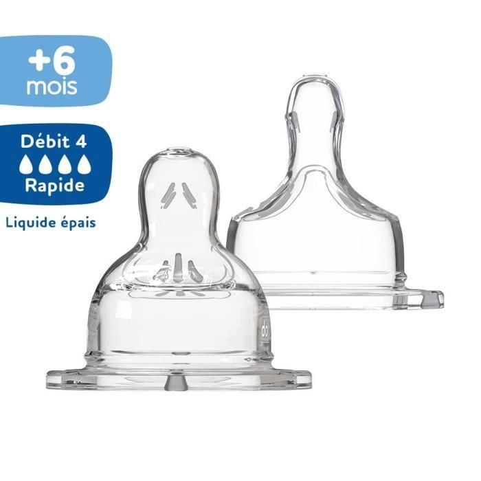 Tetina DODIE Sensation + cuello ancho y plano + 6 meses de flujo de silicona 4 líquido espeso especial 1 Tetina DODIE Sensation + cuello ancho y plano + 6 meses de flujo de silicona 4 líquido espeso especial 1