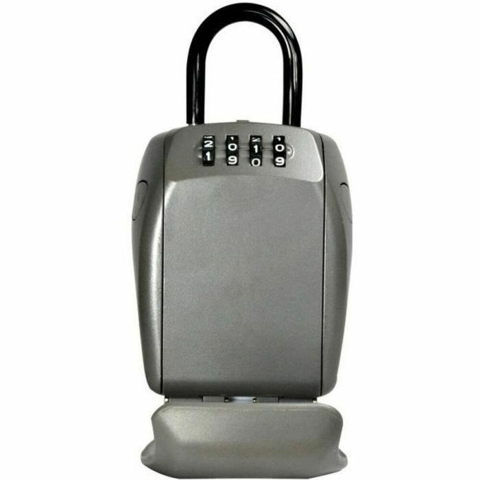 Master Lock Caja de Llave Segura Talla L Seguridad Reforzada Combinación Programable 4 Dígitos Resistente a la Intemperie Gris