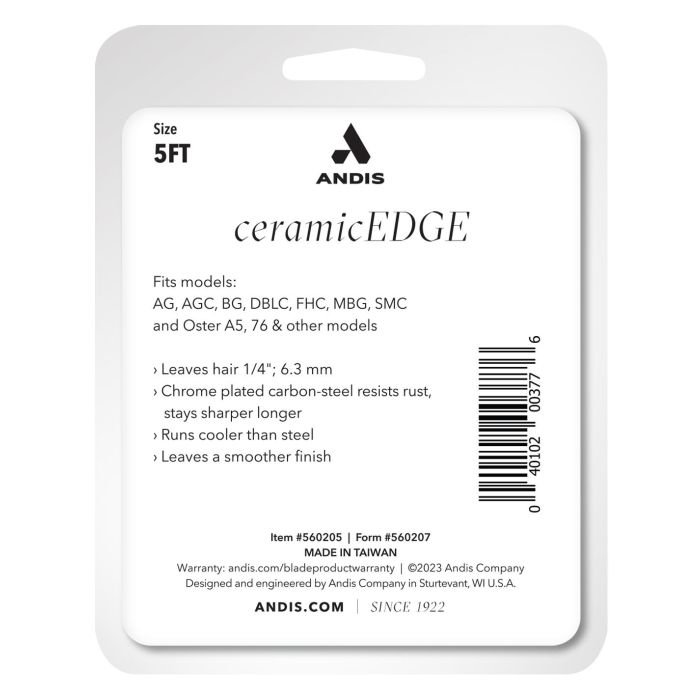 Andis 5FT Cuchilla Cerámica CeramicEdge de Dientes Finos, Accesorio para Maquinilla Profesional, Resultados de Corte Precisos y Suaves 3