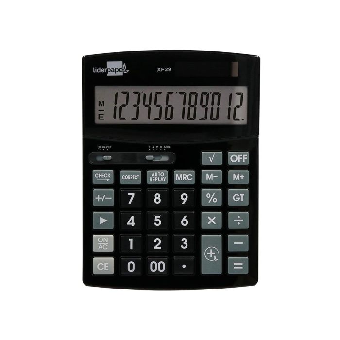 Calculadora Liderpapel Sobremesa Xf29 12 Digitos Solar Y Pilas Color Negro 190x140x30 mm 5