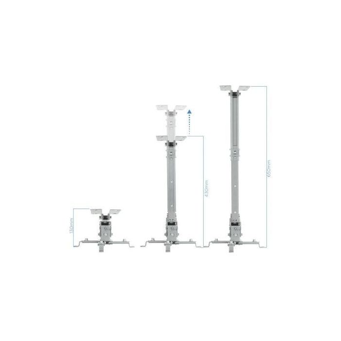 TooQ PJ2012T-S Soporte de Techo para Proyector Inclinable y Nivelable hasta 20kg Plata 1