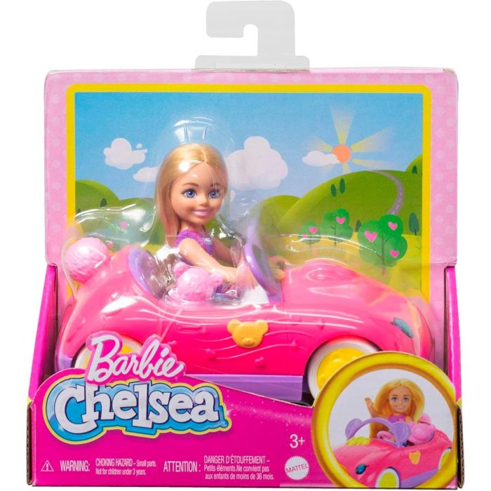 Muñeca Barbie Chelsea Con Coche Rosa Hxn05 Mattel 4