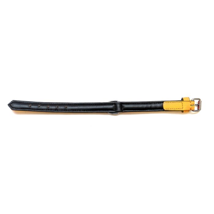 Gloria Collar Perro Piel Auténtica Acolchado Mullido, Triple Capa para Máxima Comodidad, Anti-Rozaduras, 35 cm x 15 mm Amarillo 6