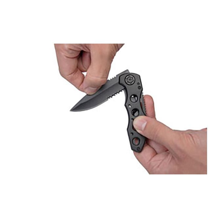 Wolfcraft Navaja plegable para ocio, hoja de metal con revestimiento de aluminio, cuchilla 75 mm, negro, 4289000 1 Wolfcraft Navaja plegable para ocio, hoja de metal con revestimiento de aluminio, cuchilla 75 mm, negro, 4289000 1