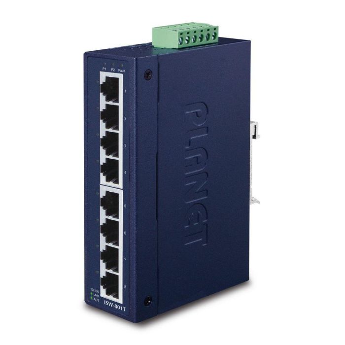 Planet ISW-801T Switch Industrial 8 Puertos Fast Ethernet 10/100TX RJ-45 IP30 No Gestionable -40 a 75°C