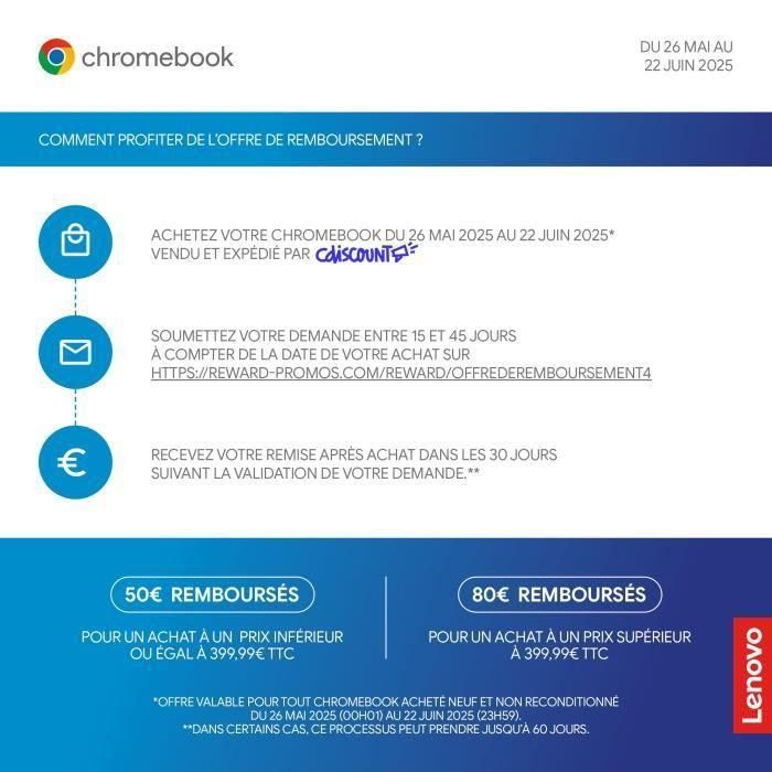 Computadora Chromebook Lenovo IdeaPad 3 14M868 | 14'' FHD 250N - MT8186 - 8 GB de RAM - 128 GB de almacenamiento - Chrome OS - AZERTY 1 Computadora Chromebook Lenovo IdeaPad 3 14M868 | 14'' FHD 250N - MT8186 - 8 GB de RAM - 128 GB de almacenamiento - Chrome OS - AZERTY 1