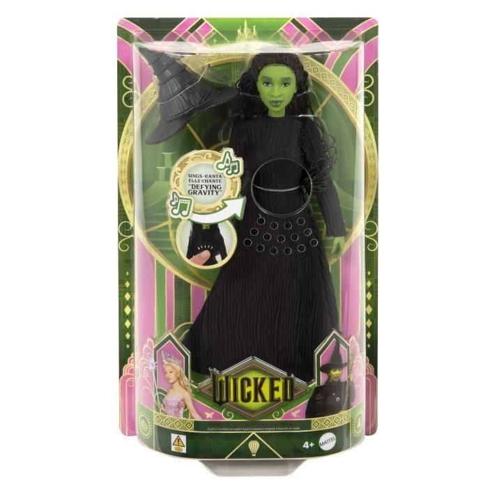 Mattel HYM40 Muñeca Musical Elphaba de Wicked, Figura de Personaje Cantante del Famoso Musical, Incluye Vestido Detallado y Accesorios 1