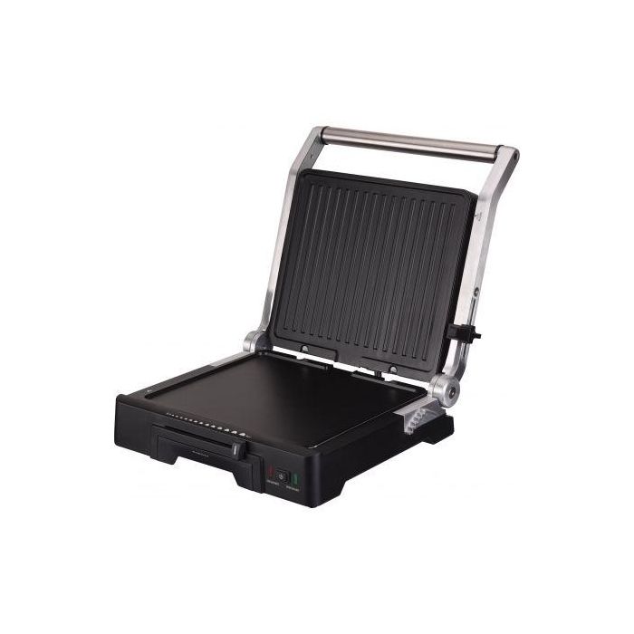 GRILL JATA GR1100 - 2000W - PLACAS MIXTAS 275*240MM - APERTURA 180º - PLACA SUPERIOR BASCULANTE - CUERPO ALUMINIO FUNDIDO - ASAS ACERO INOX 1