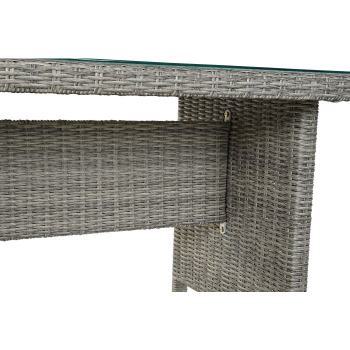 DKD Home Decor Sofá de Jardín y Terraza Gris 204x267x90 cm Set 4 Piezas Desmontable con Cojines Ratán Sintético 4 DKD Home Decor Sofá de Jardín y Terraza Gris 204x267x90 cm Set 4 Piezas Desmontable con Cojines Ratán Sintético 4