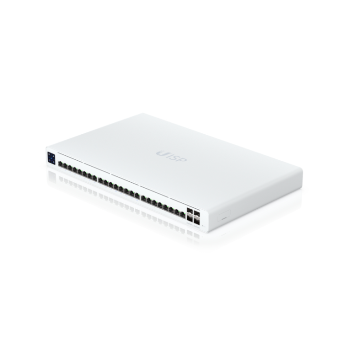 Ubiquiti UISP Pro Interruptor Gestionado L2, 24 Puertos Gigabit Ethernet PoE, Capacidad 128 Gbit/s, Montaje en Rack Blanco