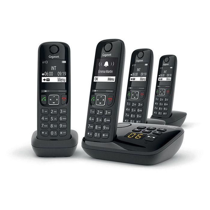 Teléfono fijo GIGASET AS690 A Quattro Negro Teléfono fijo GIGASET AS690 A Quattro Negro